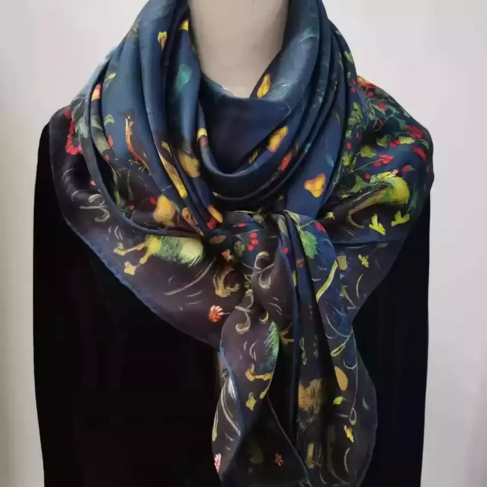 Foulard Hijab imprimé pour femmes, châle en coton et lin, vente en gros, collection automne et hiver 2022