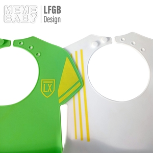 ผ้ากันเปื้อนซิลิโคนเกรดอาหาร100% สำหรับเด็กทารกเอี๊ยมฝึกรับประทานอาหารปราศจาก BPA กันน้ำได้ - Product Image 3