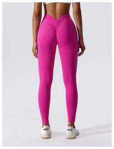 Vêtements de sport pour femmes 2026, séchage rapide, sexy, dos en V, leggings de yoga qui remontent les fesses, respirant, tenue de sport, leggings de yoga - Product Image 2