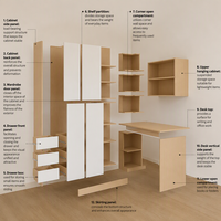 Armoire moderne en MDF autoportante, verrouillable, extensible et réglable, avec coiffeuse intégrée, finition laquée, certifiée CE, sur mesure pour hôpitaux, villas et espaces de vie