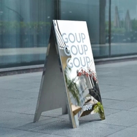 Support d'affichage publicitaire autoportant pliable en acier pour devanture de magasin, panneau publicitaire en métal, écran LED IP65