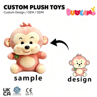 Boneka Plushie Monyet Lucu, Boneka Hewan Lembut untuk Hadiah Ulang Tahun Anak