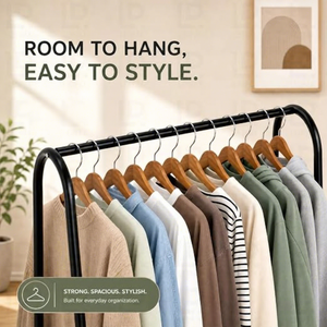 Minimalist Metal Clothing Rack With Three-Layer <b>Storage</b> <b>Shelf</b> For Living Room Standing Type Multifunctional Design - Product Image 5