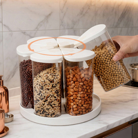 Étagère de rangement pour céréales et grains, bocaux hermétiques pour aliments, boîte de rangement pour haricots, boîte de rangement rotative, boîte de rangement de cuisine anti-humidité