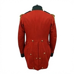 Manteau long en laine rouge pour homme, style vintage, double boutonnage, manches longues, vêtement d'extérieur décoratif - Product Image 4