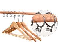 Cintre en bois massif style américain, qualité hôtelière, antidérapant, antivol, extra-épais, robuste, avec pince d'épaule, pour magasins de vêtements et usage domestique