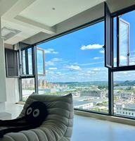 Ventanas Personalizadas de Estilo Moderno, Abatibles Francesas, Doble Acristalamiento, Apertura Horizontal, Vidrio Templado |   Venta al por Mayor para Uso en Sala de Estar