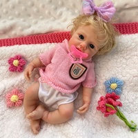 Fabrik-OEM Lebensechte Reborn-Babypuppe 12"/18" mit offenem Mund, LouLou, Echthaar, weiche Silikon-Spielkamerad-Puppe, anatomisch korrektes Spielzeug