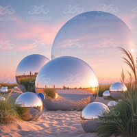 Ballon gonflable personnalisé de 360 cm, boule miroir pour événements en plein air, décorations de mariage, avec accessoire souffleur