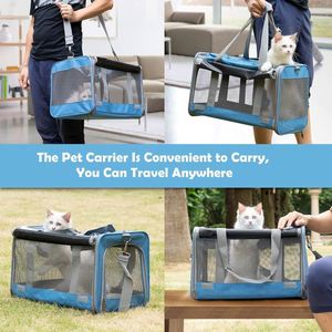 Échantillon gratuit, cage à chat portable de haute qualité, petite taille, approuvée par les compagnies aériennes, pliable, sac de transport pour chiot, sac pour animaux de compagnie - Product Image 4