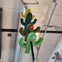 Crochet multifonctionnel en forme de cactus en plastique, crochet de porte en verre de salle de bain, crochet de rangement pour verre de 6 mm/8 mm d'épaisseur