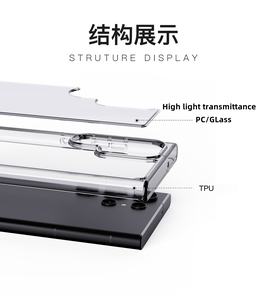 Funda de teléfono de lujo con logotipo impreso de cristal transparente para S24 S25 funda de teléfono móvil a prueba de golpes para <span class=keywords><strong>SamsungS23</strong></span> S24 S25 Ultra Case - Product Image 2