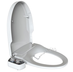 Elongated Non Electric Hot And Cold Water Bidet Water Heater Toilet Seat Cover Dual Nozzle And Women Wash Self Cleaning