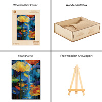 Rompecabezas de Madera con Diseño Floral, Hermosa Arte Floral, Manualidades para Decoración del Hogar