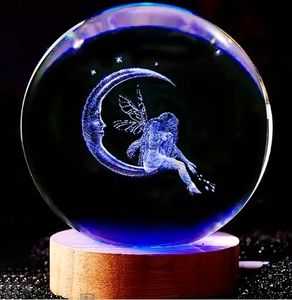 60mm fata sulla luna sfera di cristallo compleanno di san valentino luci regalo di natale multicolore palla luce notturna - Product Image 6