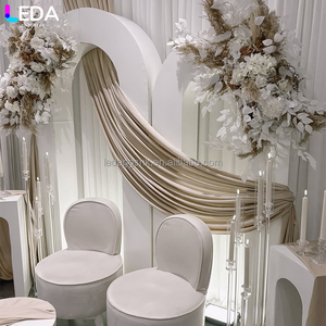 LEDA <b>Party</b> Event Decor White Two-piece Set Hanging Artificial Flower White Acrylic <b>Backdrop</b> for Wedding - Product Image 4