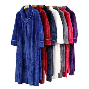 Attillata in vita lunga e spessa in velluto traspirante camicia da notte da <span class=keywords><strong>uomo</strong></span> cintura fissa in flanella <span class=keywords><strong>accappatoio</strong></span> 100% poliestere - Product Image 6