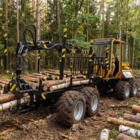 Chargeur forestier HAIJU pour le chargement de bois de forêt avec grue hydraulique et grappin, pompe à piston italienne