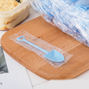 Cuchara <span class=keywords><strong>de</strong></span> plástico desechable colorida para pastel, pala para helado, pala para hornear postres, <span class=keywords><strong>cucharas</strong></span> para repostería - Product Image 4