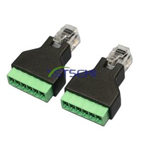 Adaptateur réseau RJ45 vers bornes vertes 2P 4P 8P avec bloc de terminaison RJ45 à tête cristalline - Product Image 2