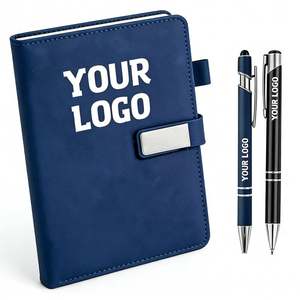 Wholesale Custom Logo Printed <b>Leather</b> Cover A5 <b>Diary</b> Notebook Promo Business Gift Travel Notebook with Pen Holder - Product Image 1