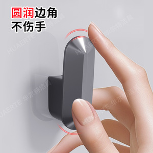 Adhesive Wall <b>Hooks</b> Rectangle White Black Gunmetal Gray Self-Adhesive Strong Load Bearing For Entryway Bathroom <b>Kitchen</b> Storage - Product Image 3