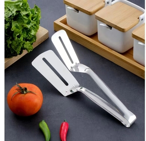 Pince-spatule multifonctionnelle en acier inoxydable pour steak, barbecue, crêpes, pizza, poisson, pain – Ustensile de cuisine - Product Image 2