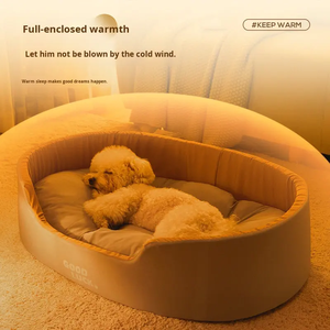 Cama para Mascotas con Funda Extraíble, Cálida para Invierno, Relleno de Algodón PP, para Todas las Estaciones, Confortable para Perros Pequeños y Medianos - Product Image 5