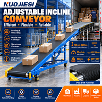 Convoyeur à bande portable à inclinaison réglable, directement de l'usine, avec système de levage hydraulique