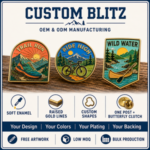 Juego de pines de solapa metálicos personalizados de esmalte suave para deportes al aire libre, ciclismo, trail running, canotaje, aventura en la montaña, OEM - Product Image 4