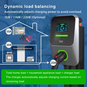 Borne de recharge murale dynamique 11kV N1ct 7kW pour voiture électrique, Type 2 AC, triphasée 11kW, 3 capteurs de courant, chargeur EV 22kW avec fonction DLB - Product Image 2