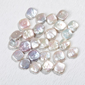 Pulsera de Perlas de Agua Dulce Naturales Blancas de Luz Intensa, Hecha a Mano, Estilo Barroco, Cuadrada y Grande, con Partículas Dispersas - Product Image 4