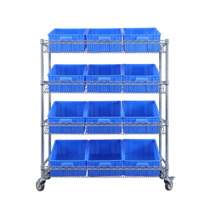 4 tầng nhiệm vụ nặng nề lưu trữ công nghiệp dây giá tiện ích nhà bếp Thương mại nghiêng để chọn Kệ Giỏ xe đẩy - Product Image 1