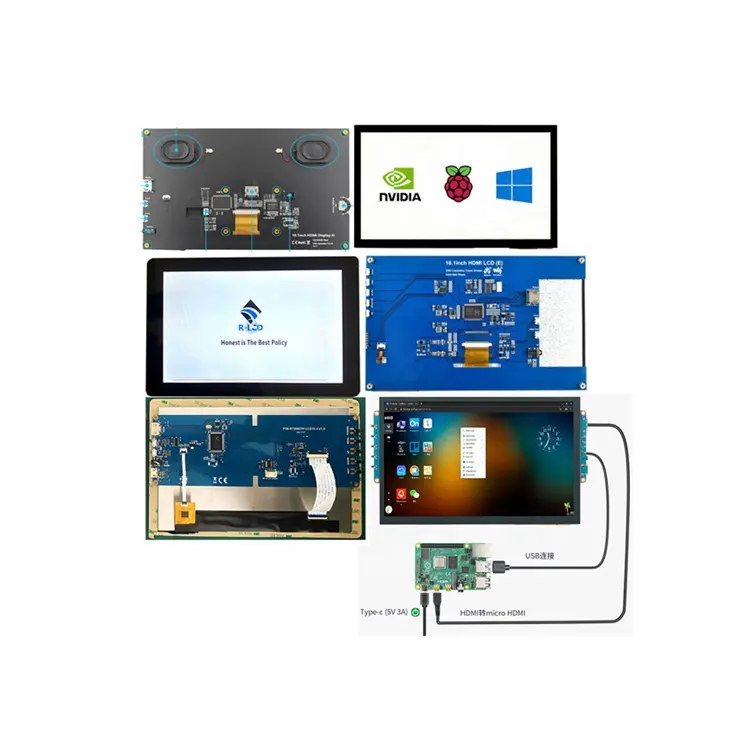 บอร์ดควบคุม HDMI-ใช้งานร่วมกับ USB 10.1นิ้ว,แผงหน้าจอสัมผัส LCD ขนาด10นิ้ว1024*600 1280X800 10.1 "Raspberry Pi