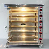 Grill à poulet rotatif au gaz en acier inoxydable pour restaurant commercial, four rotatif au gaz, machine à poulet pour rôtir le poulet