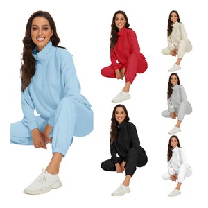 <span class=keywords><strong>Ensemble</strong></span> de survêtement deux pièces respirant personnalisé OEM pour l'automne et l'hiver, pour l'entraînement, la course à pied, le <span class=keywords><strong>sport</strong></span>, <span class=keywords><strong>ensemble</strong></span> de jogging de haute qualité pour femmes - Product Image 1