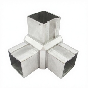 ข้อต่อท่อสี่เหลี่ยมสแตนเลสแบบ 3 ทาง สำหรับราวบันได - ติดตั้งง่าย - Product Image 2