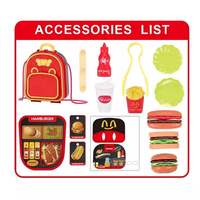 Jouet de simulation de restauration rapide pour enfants : Mini sac à main en plastique avec hamburgers et autres aliments – Ensemble de jouets de magasin de restauration rapide