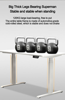Base de Escritorio Elevable Profesional Moderna de 3 Etapas con Doble Motor, Estructura Cuadrada de Acero, Solución de Espacio de Trabajo de Alta Gama