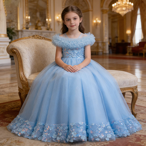 Abiti da principessa con paillettes all'ingrosso <span class=keywords><strong>per</strong></span> ragazze, abiti da festa soffici con maniche fluide, perfetti <span class=keywords><strong>per</strong></span> le bambine che fanno i compleanno - Product Image 3