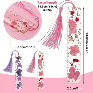 Marcapáginas de resina de flor seca personalizado de 138x25mm, bonito soporte de página, marcapáginas, accesorios para <span class=keywords><strong>promociones</strong></span> - Product Image 2