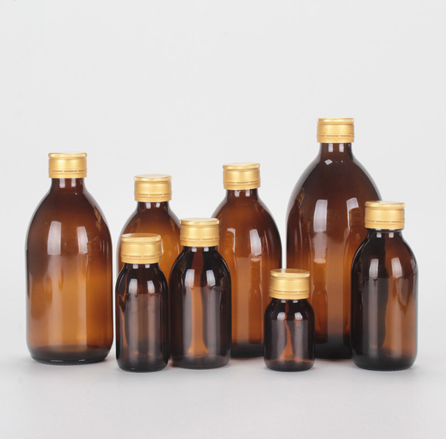 Medical Use 30ML 50ML 60ML 100ML 150ML 250ML 500ML Oral Liquid Amber Glass Syrup Bottle With Aluminum Cap