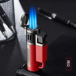 Portabel Lighter Pepper Semprot Cerutu Lighter Torch Jet Isi Ulang Gas Butana Cerutu Pemantik Aksesoris untuk Berkemah