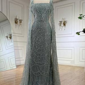 ชุดราตรีทรงเมอร์เมดแขนระบายสีเขียวมรกตสำหรับงานอุตสาหกรรมหนักในตะวันออกกลาง ดีไซน์หรูหราสง่างาม เหมาะสำหรับพิธีกรงานประชุมประจำปีหรืองานเลี้ยง - Product Image 6