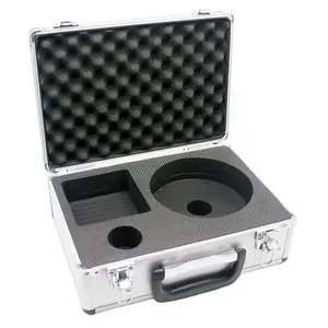 Professional Aluminum Storage Box - Large Size, Silver Color with Custom Foam Interior for Device Storage