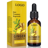 Huile de gingembre pour la croissance des cheveux Sérum de croissance des cheveux à la biotine Huile essentielle de gingembre 100% pure et naturelle Favorise la croissance de cheveux plus forts, plus épais et plus longs