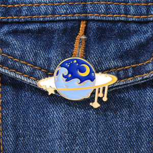 Colección esmalte Pins romántico espacio planeta Metal dibujos animados insignia bolsa sombrero solapa mujer joyería chico astronauta regalos estrella cielo galaxia - Product Image 3