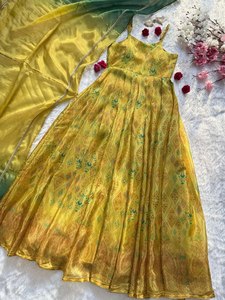 Vestido Maxi Elegante Amarillo con Estampado Floral, Sin Mangas, Corte en A, Largo hasta el Suelo, Informal, Vintage, para Mujer, Verano, Fiesta, Playa, Jimmy - Product Image 2