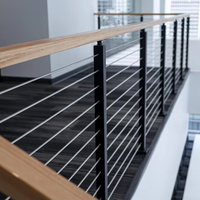 Foshan Factory vend directement des balustrades de balcon en acier inoxydable 2x2 pouces, style moderne, pour villa, escalier, garde-corps, câble, poteau
