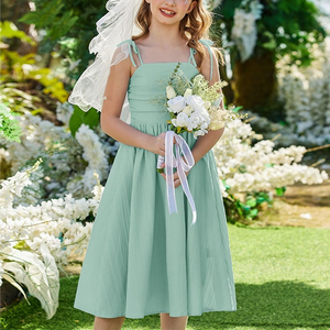 Vestido de Verano para Niñas 2026, Nuevo Modelo, Vestido con Tirantes <span class=keywords><strong>y</strong></span> Lazo, Casual, Sin Mangas, con Volantes, para Fiestas de Cumpleaños - Product Image 2